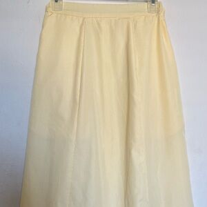 Yellow White Pinstripe Midi Skirt Womens M Disney Worldwide Services